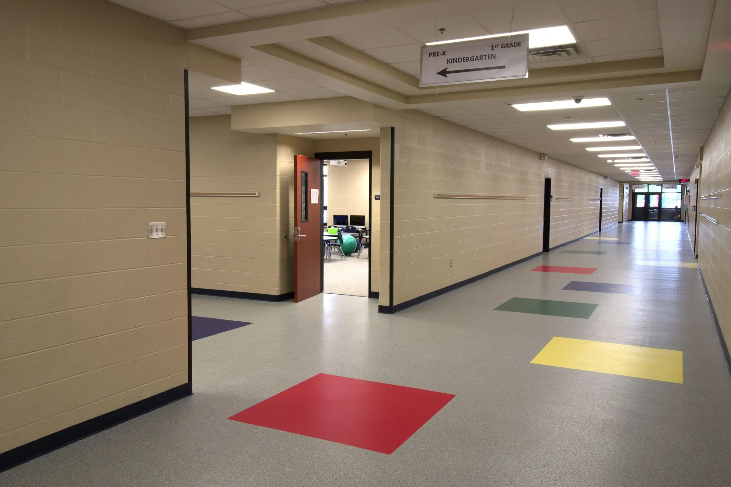Colorful Krayons school vinyl floor for classrooms and kindergartens in South Africa